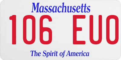 MA license plate 106EU0