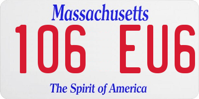 MA license plate 106EU6