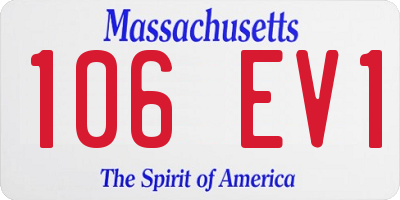 MA license plate 106EV1