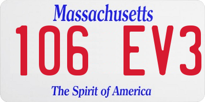 MA license plate 106EV3