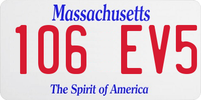 MA license plate 106EV5