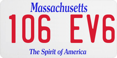 MA license plate 106EV6