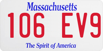 MA license plate 106EV9