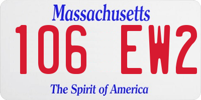 MA license plate 106EW2