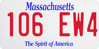 MA license plate 106EW4