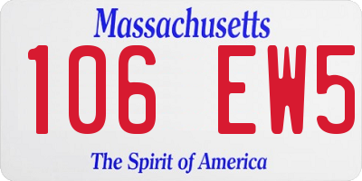 MA license plate 106EW5