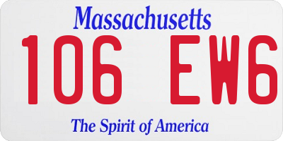 MA license plate 106EW6