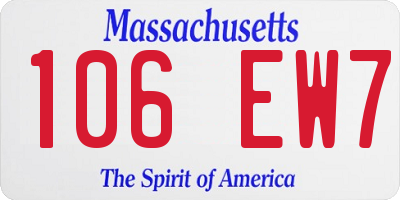 MA license plate 106EW7
