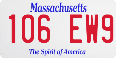 MA license plate 106EW9