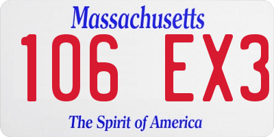 MA license plate 106EX3