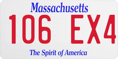 MA license plate 106EX4