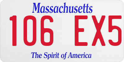 MA license plate 106EX5