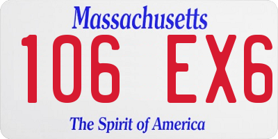 MA license plate 106EX6