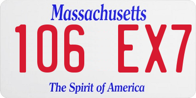 MA license plate 106EX7