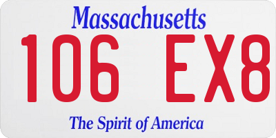 MA license plate 106EX8