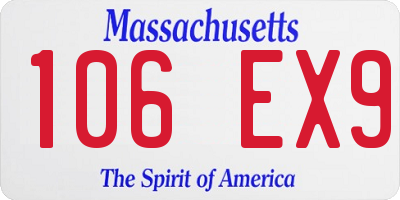 MA license plate 106EX9