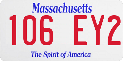 MA license plate 106EY2