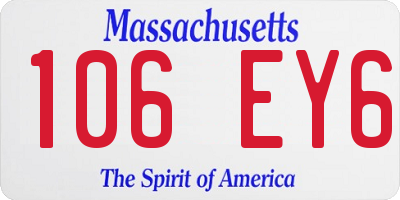 MA license plate 106EY6