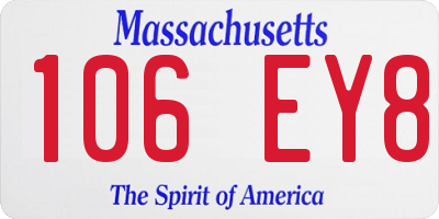 MA license plate 106EY8