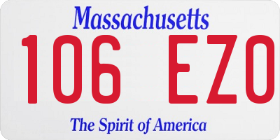 MA license plate 106EZ0