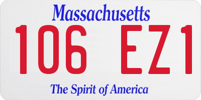 MA license plate 106EZ1