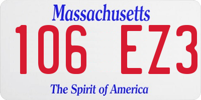 MA license plate 106EZ3