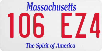 MA license plate 106EZ4