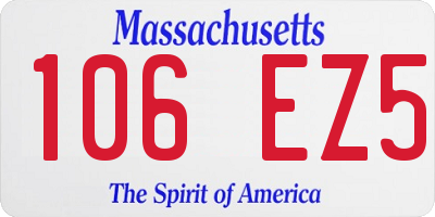MA license plate 106EZ5