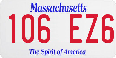MA license plate 106EZ6