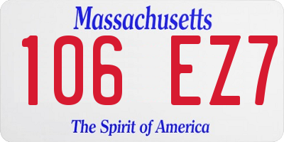 MA license plate 106EZ7