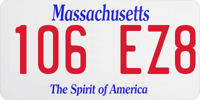 MA license plate 106EZ8
