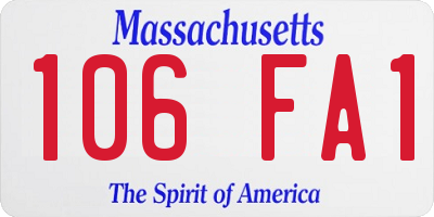 MA license plate 106FA1
