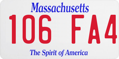 MA license plate 106FA4