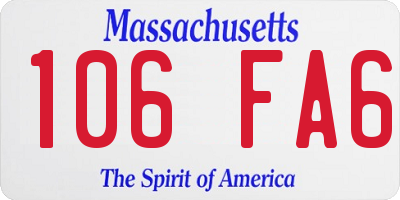 MA license plate 106FA6