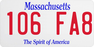 MA license plate 106FA8