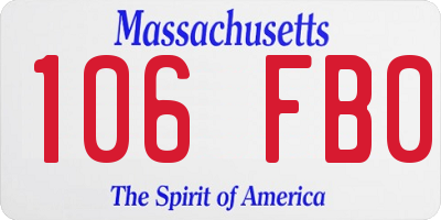 MA license plate 106FB0