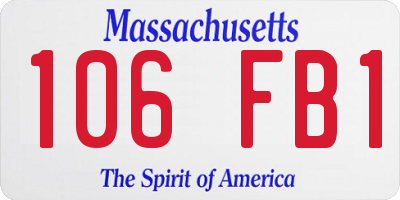 MA license plate 106FB1