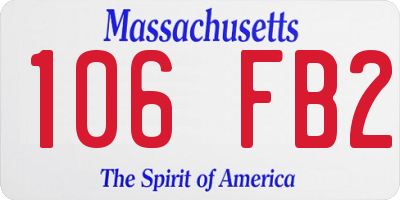 MA license plate 106FB2