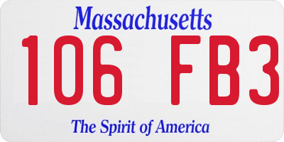 MA license plate 106FB3