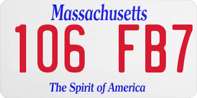 MA license plate 106FB7