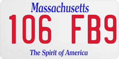 MA license plate 106FB9