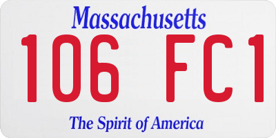 MA license plate 106FC1
