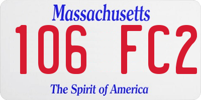 MA license plate 106FC2