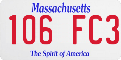 MA license plate 106FC3