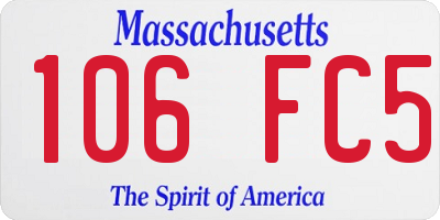 MA license plate 106FC5