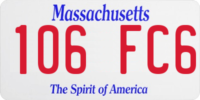 MA license plate 106FC6