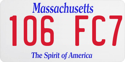 MA license plate 106FC7