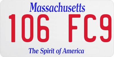 MA license plate 106FC9