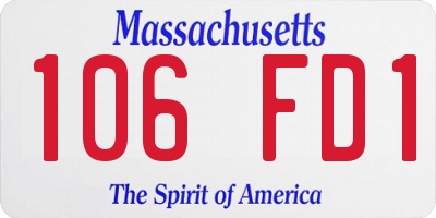MA license plate 106FD1