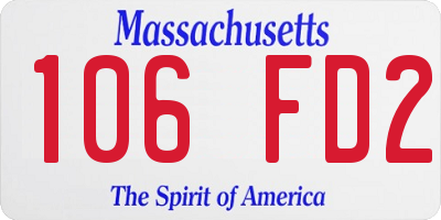 MA license plate 106FD2